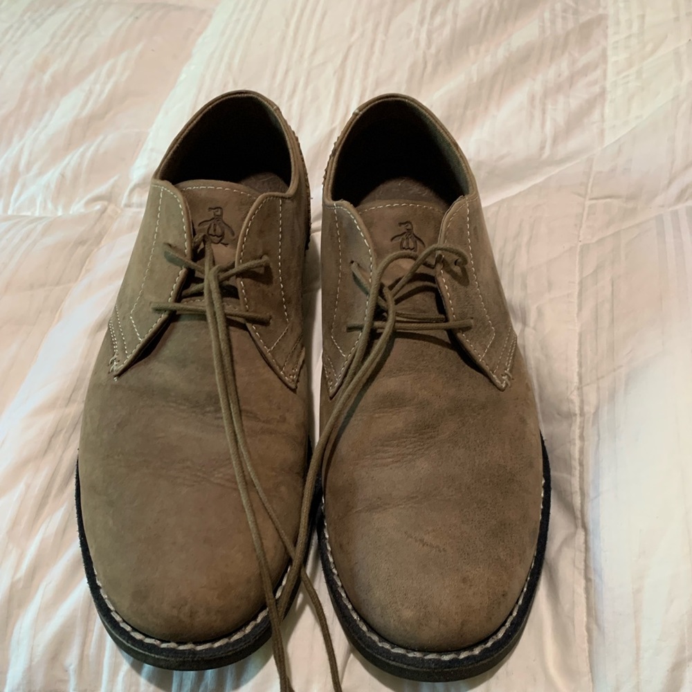 Original Penguin brown leather oxfords size 12